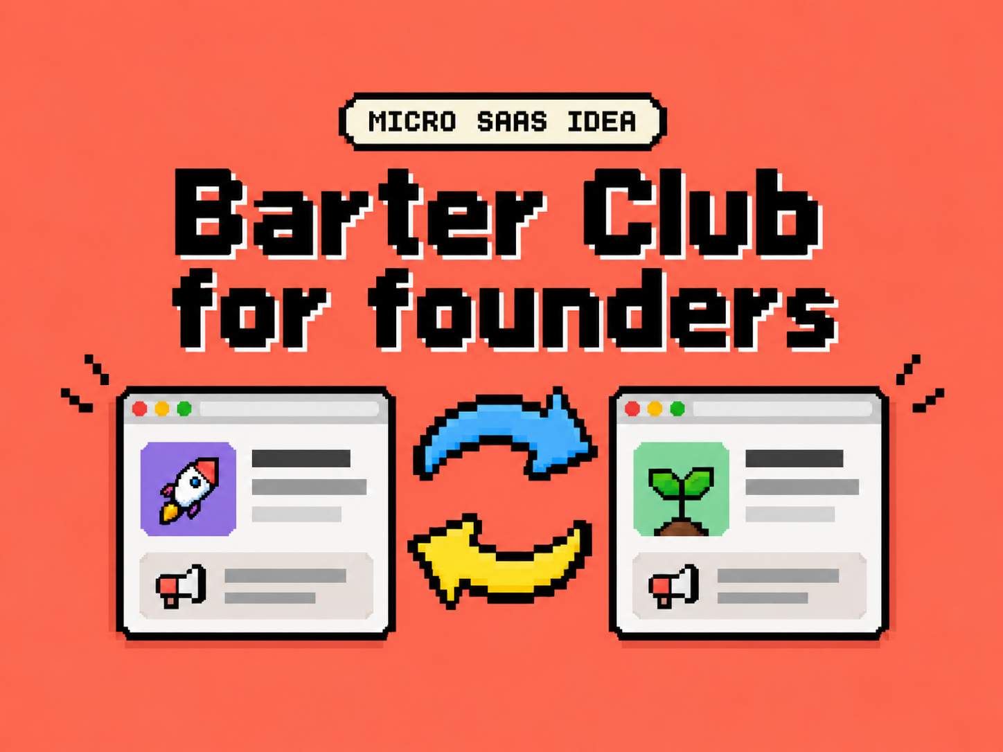 A Board Where Founders Swap Promo Spots, the illustration from the newsletter issue